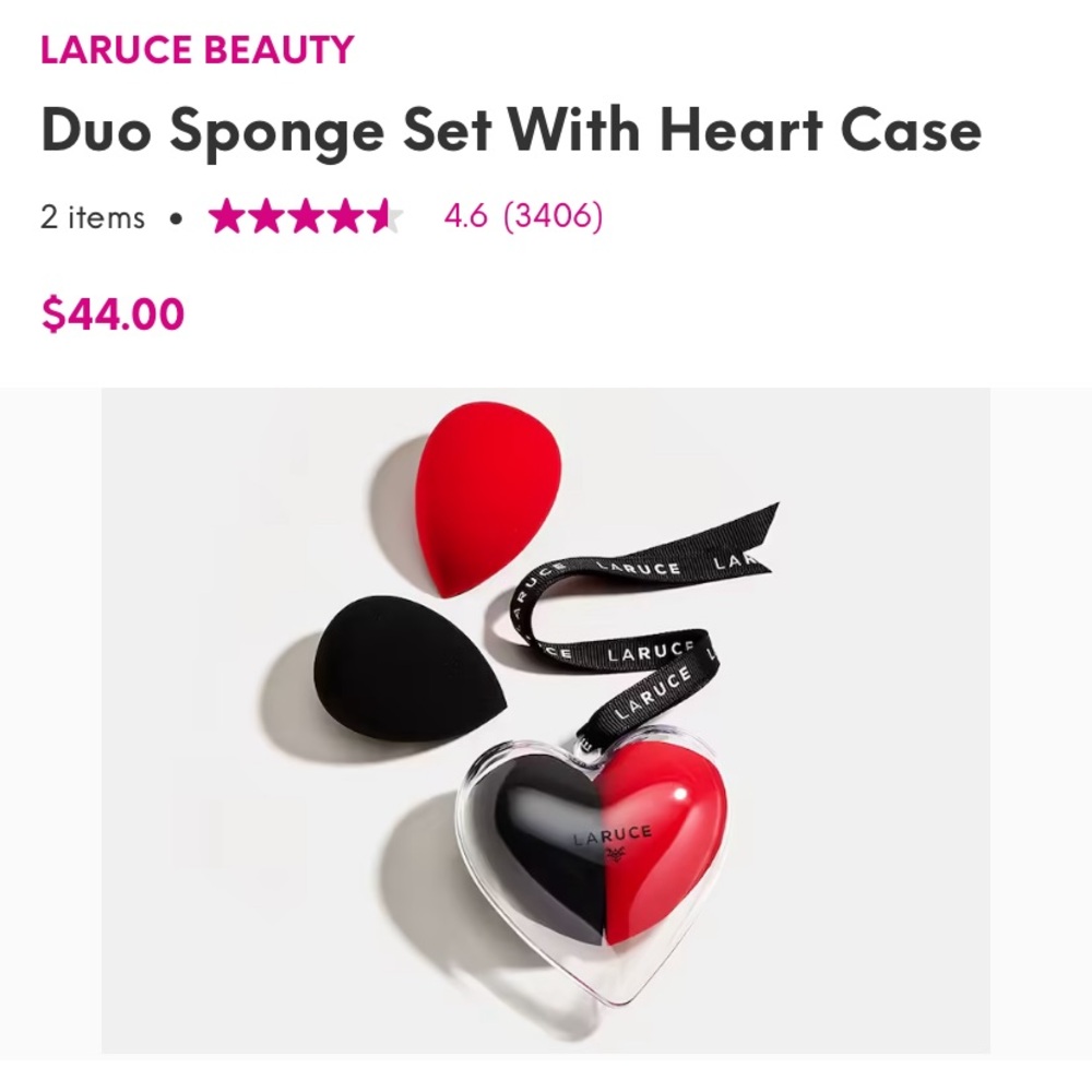 Laruce Beauty Duo Sponge Set with Heart Case